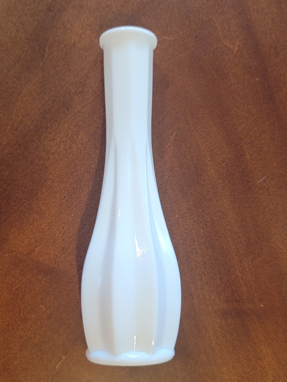 E.O. BRODY Classic Fluted Milk Glass Bud Vase Model 153 9 Inch